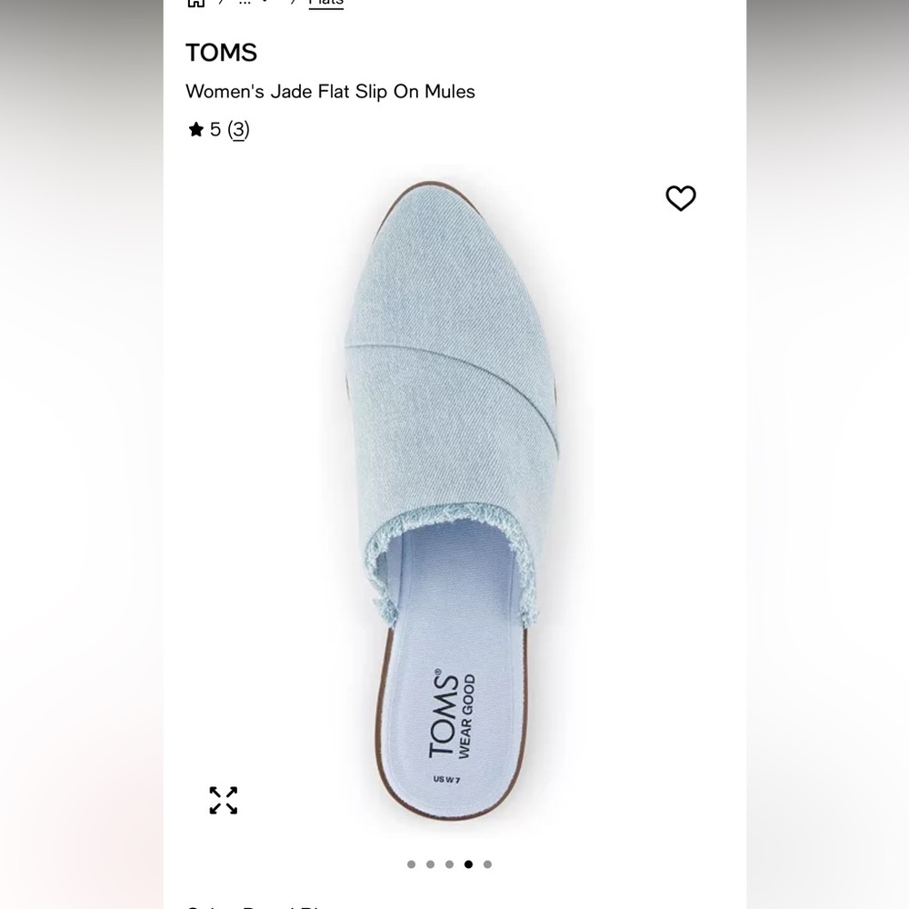 Toms Light Blue Slip-On Mules size 11